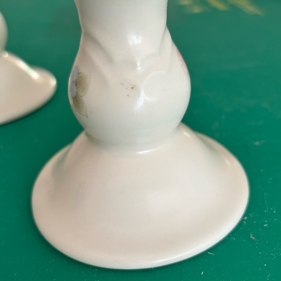 Vintage Pfaltzgraff Tea Rose set of candle taper holders - Picture 5 of 5